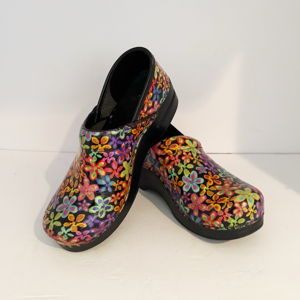 Funky Floral Dansko‎ Shoes EUC EU 38 Sz 7.5-8